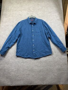 Untuckit Flannel Button Up Size XXL. Blue With White Stripes